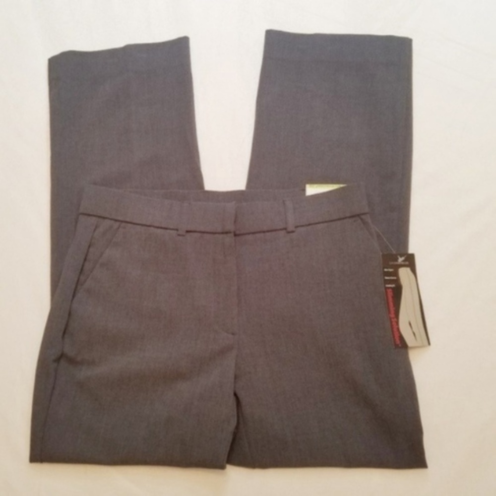 Sag Harbor Petite Stretch Trousers, Gray, NWT